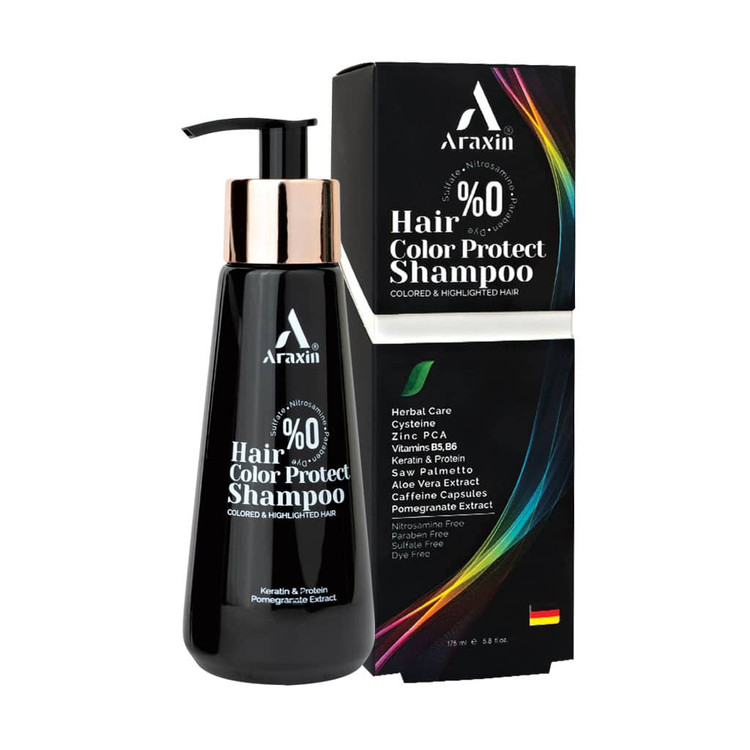 شامپو تثبیت کننده رنگ مو و ضد ریزش آراکسین