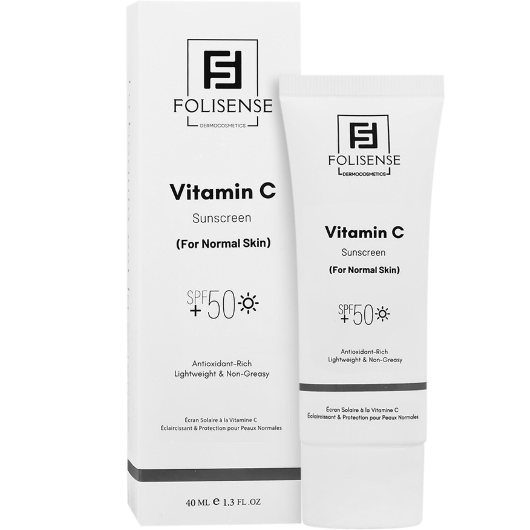 کرم ضد آفتاب بی‌رنگ صورت فولیسنس SPF 50 مدل Vitamin C